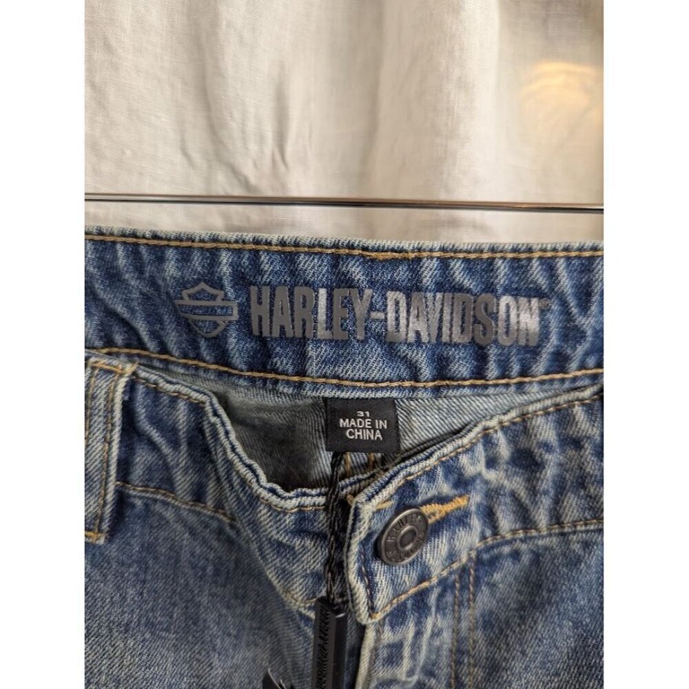 Harley Davidson studded out jeans womens size 31 embellished 100% cotton I8 - Picture 6 of 16